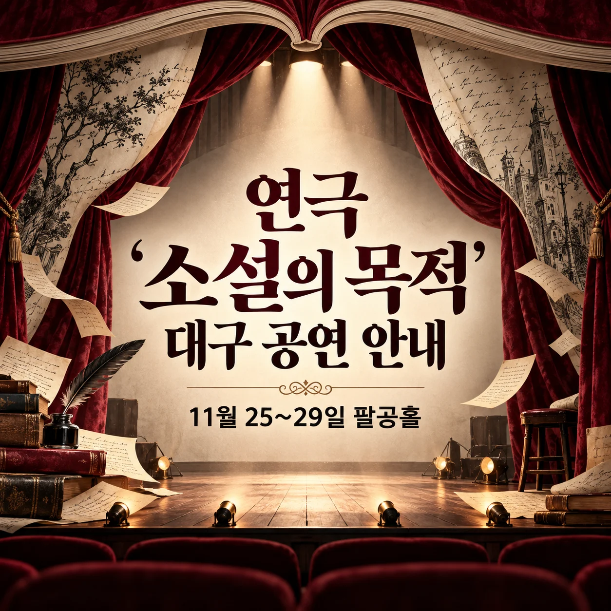 연극 ‘소설의 목적’ 대구 공연 안내｜11월 25~29일 팔공홀 썸네일